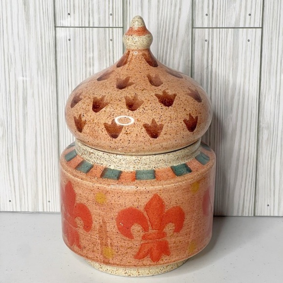 Vintage Horchow‎ Medici Small Canister Hand Painted Italy - Picture 2 of 13